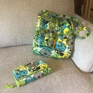 Vera Bradley drawstring purse and matching wallet